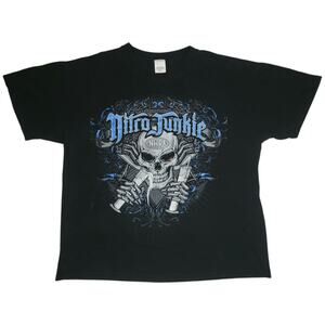 Nitro Junkie T-Shirt Mens Size XL Black NHRA Drag Racing Y2K Skulls Skull